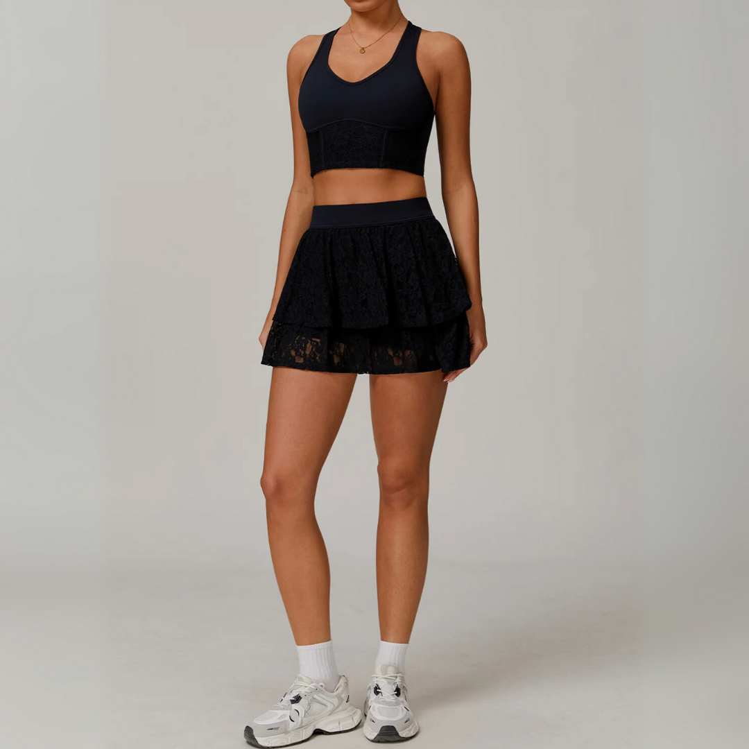 CALANTHA HIGH WAISTED LACE SKIRT