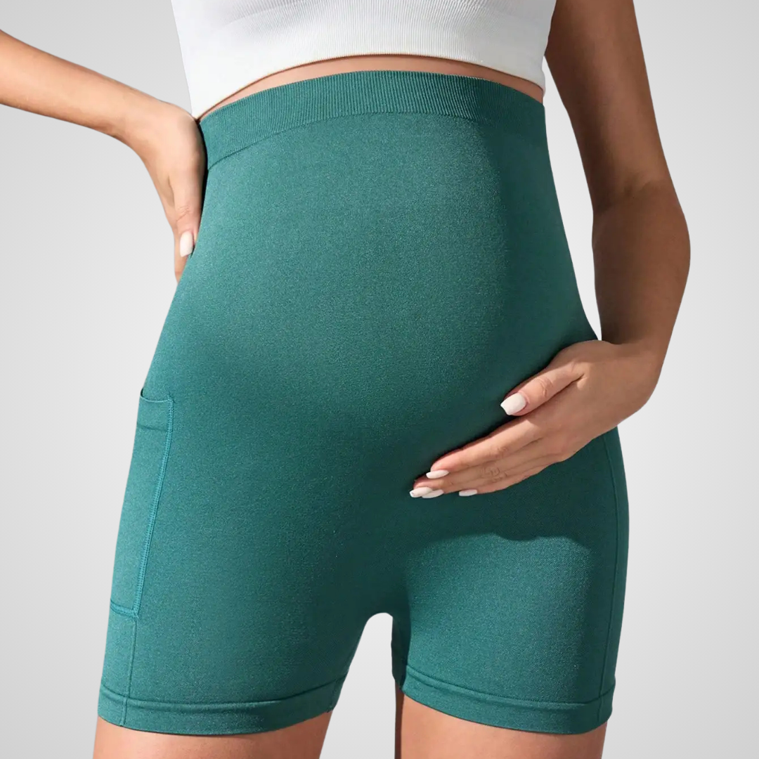 ARALIE HIGH-WAISTED MATERNITY SHORTS