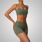 THE ARBOR HALTER SPORTS BRA & SEAMLESS SHORTS SET