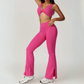 RHODESIA TWIST FRONT SPORTS BRA & FLARED LEGGINGS SET