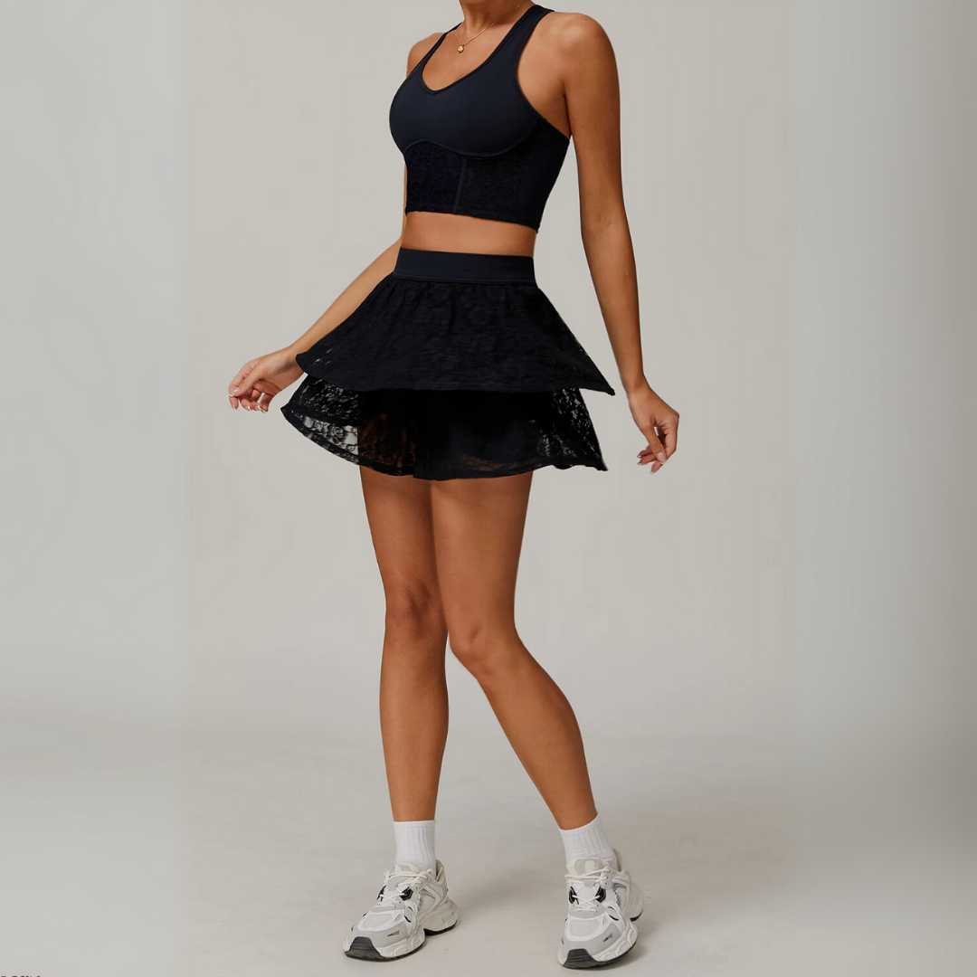 CALANTHA HIGH WAISTED LACE SKIRT