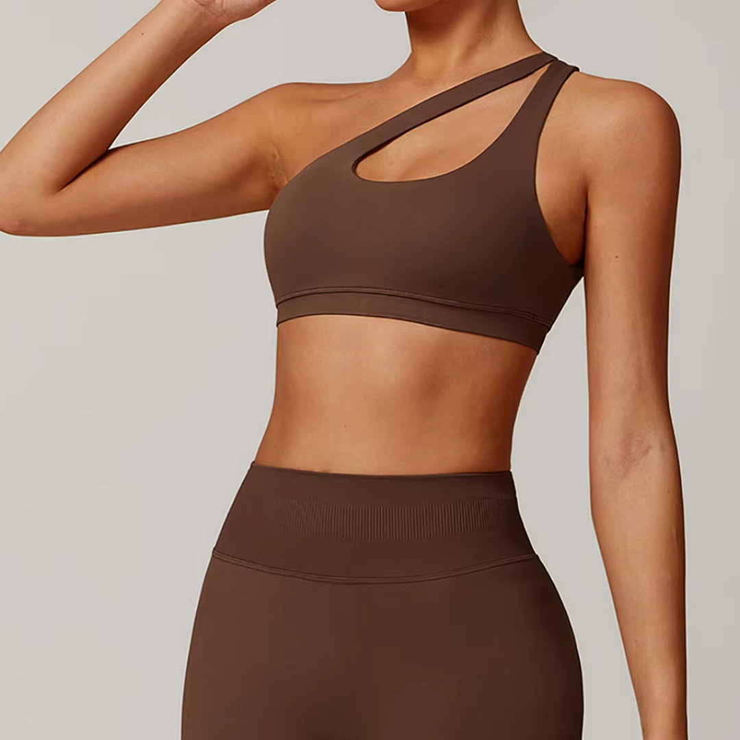THE EVESSA ONE SHOULDER SPORTS BRA-Sports Bras-Gym Giants