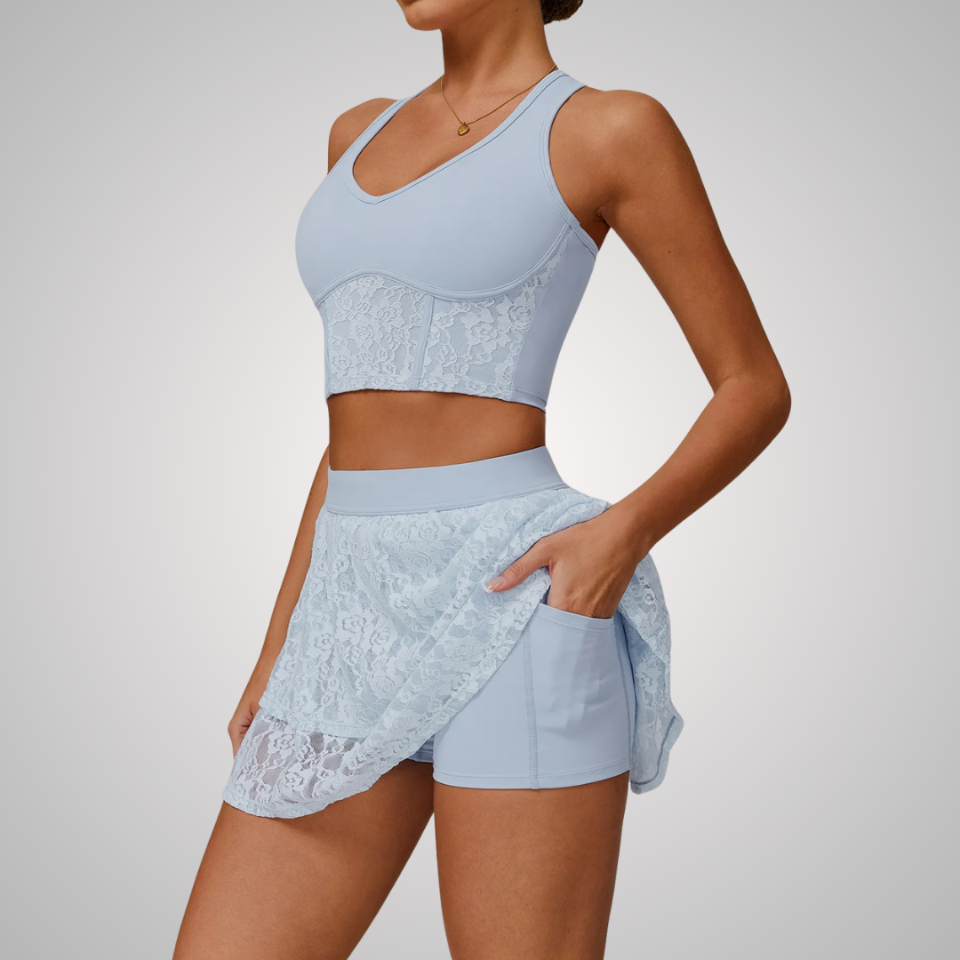 CALANTHA HIGH WAISTED LACE SKIRT