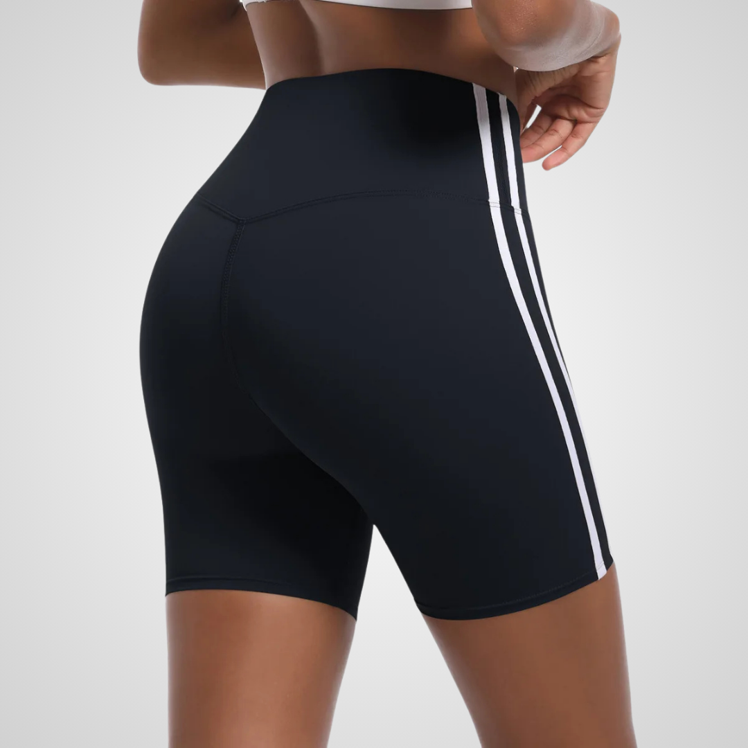 NOLANA HIGH-WAISTED PINSTRIPE SHORTS