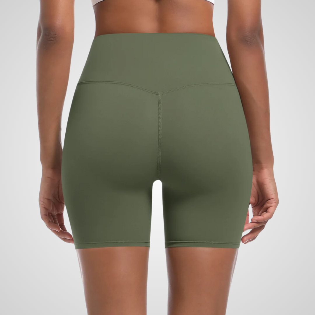 NOLANA HIGH-WAISTED PINSTRIPE SHORTS