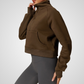 CINDER CROPPED HALF-ZIP SWEATER