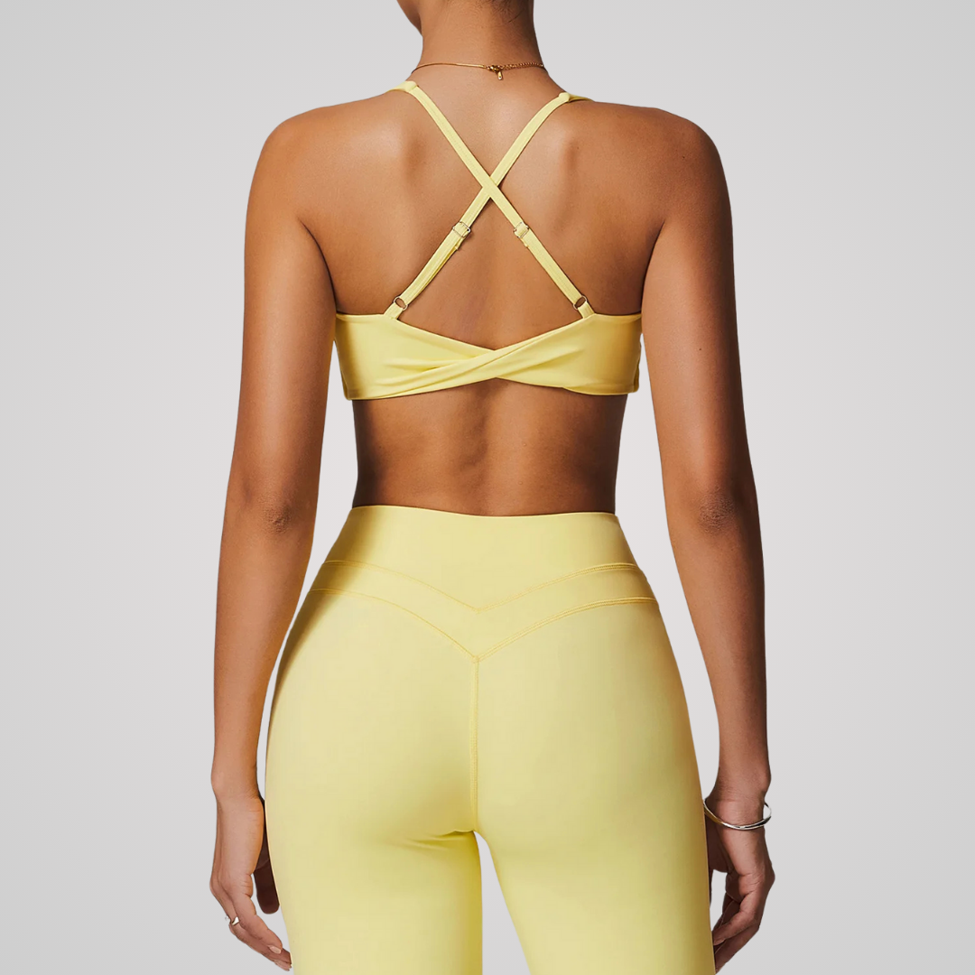 EMMELINE TWIST-BACK SPORTS BRA