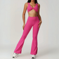 RHODESIA TWIST FRONT SPORTS BRA & FLARED LEGGINGS SET