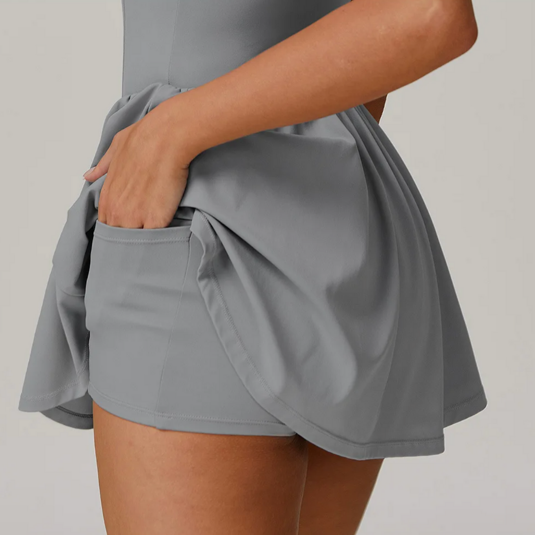 CALINDA HALF-ZIP TENNIS DRESS