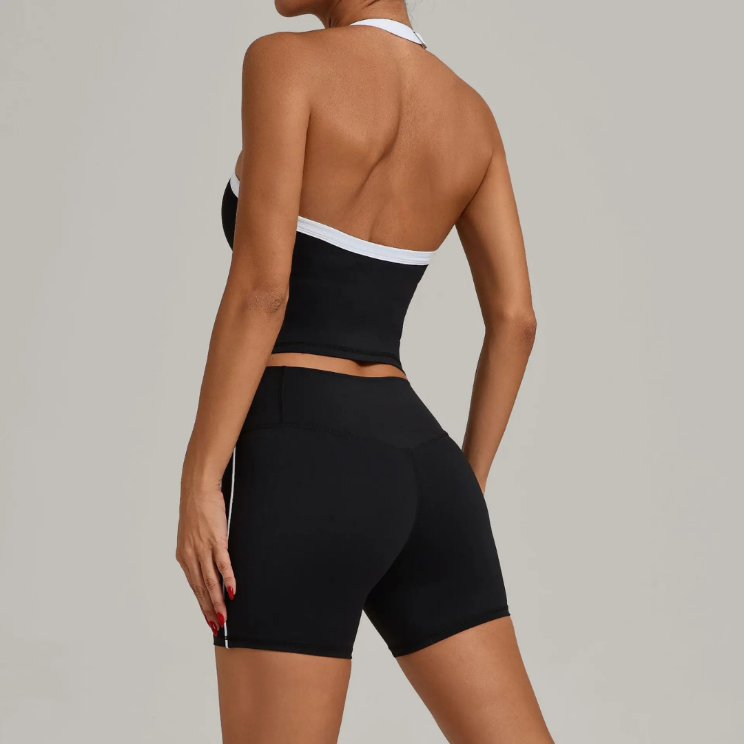 CLOVER HALTERNECK SINGLET & SEAMLESS SHORTS SET