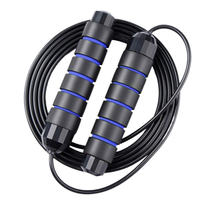Adjustable Speed Skipping Rope with Breathable Handles – Elevate your cardio workout with this versatile fitness gear. Breathable and non-slip double-layered EVA foam handles for optimal comfort. Adjustable length (up to 9ft) for users of all heights. High-quality built-in ball bearings for smooth rotation and durability. Durable steel wire rope coated in PVC for a reliable and long-lasting skipping experience. Take your cardio game to the next level!