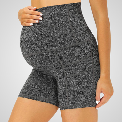 LAURIA HIGH-WAISTED MATERNITY SHORTS-Shorts-Gym Giants