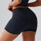 VIANA SEAMLESS MID-RISE SHORTS