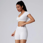 FAWN SEAMLESS HIGH-WAISTED SHORTS