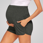 CHARTRES HIGH WAISTED MATERNITY SHORTS-Shorts-Gym Giants