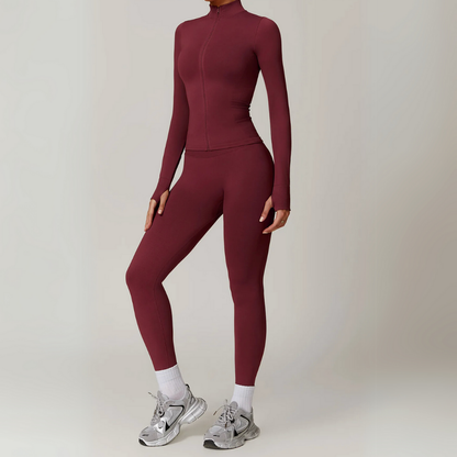 THE EVESSA SEAMLESS JACKET & LEGGINGS SET-Workout Sets-Gym Giants