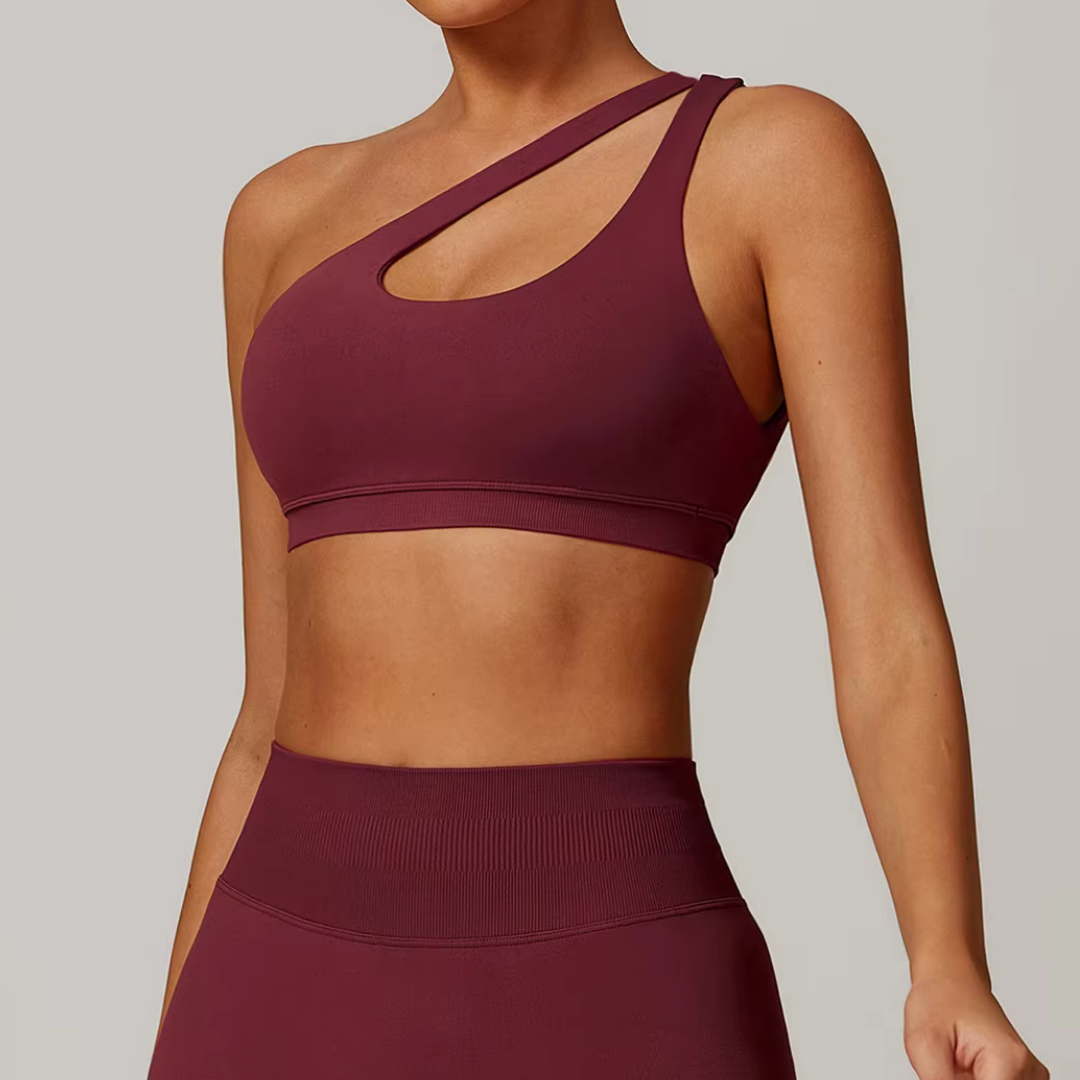 THE EVESSA ONE SHOULDER SPORTS BRA-Sports Bras-Gym Giants