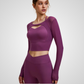 THE MADELLINE CROPPED MESH LONG SLEEVE-Long Sleeve Shirts-Gym Giants