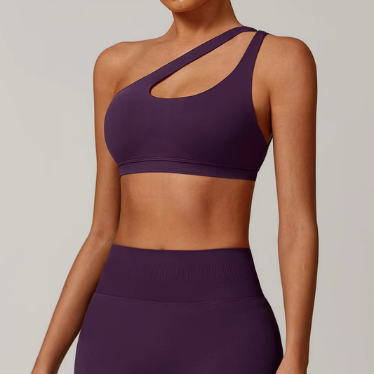 THE EVESSA ONE SHOULDER SPORTS BRA-Sports Bras-Gym Giants