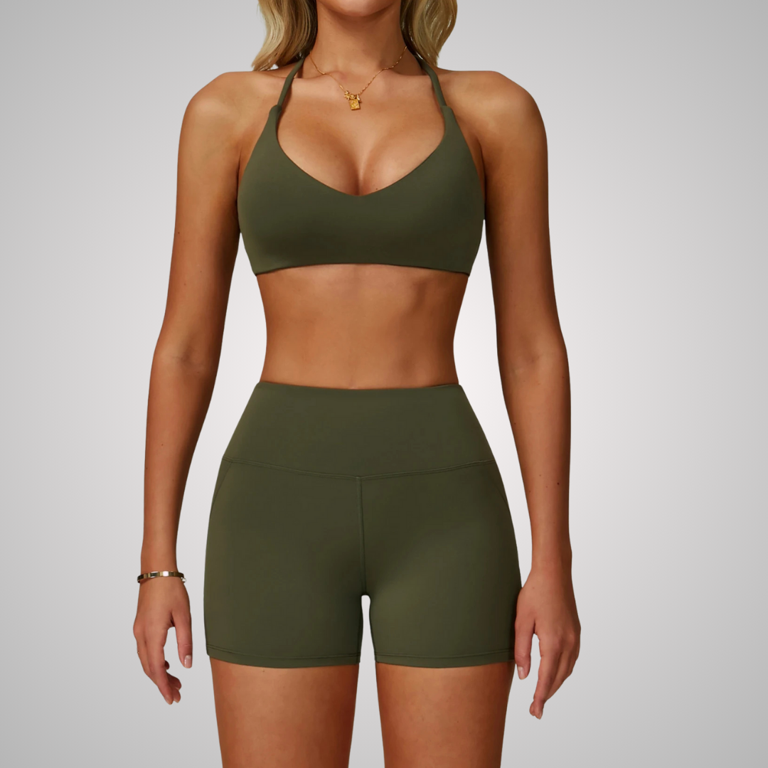ALETTA V-NECK CROSSBACK SPORTS BRA