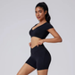 FAWN SEAMLESS HIGH-WAISTED SHORTS