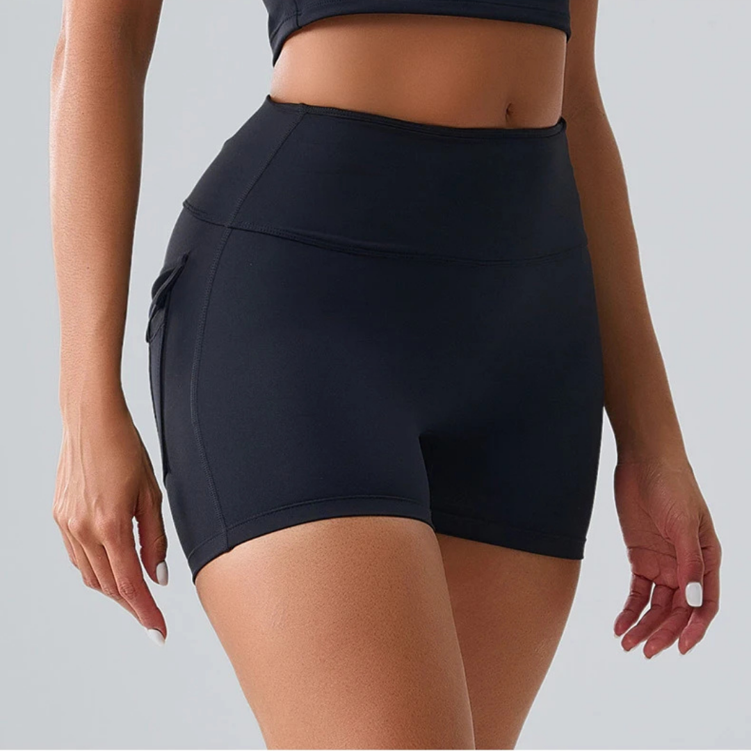 VIANA SEAMLESS MID-RISE SHORTS