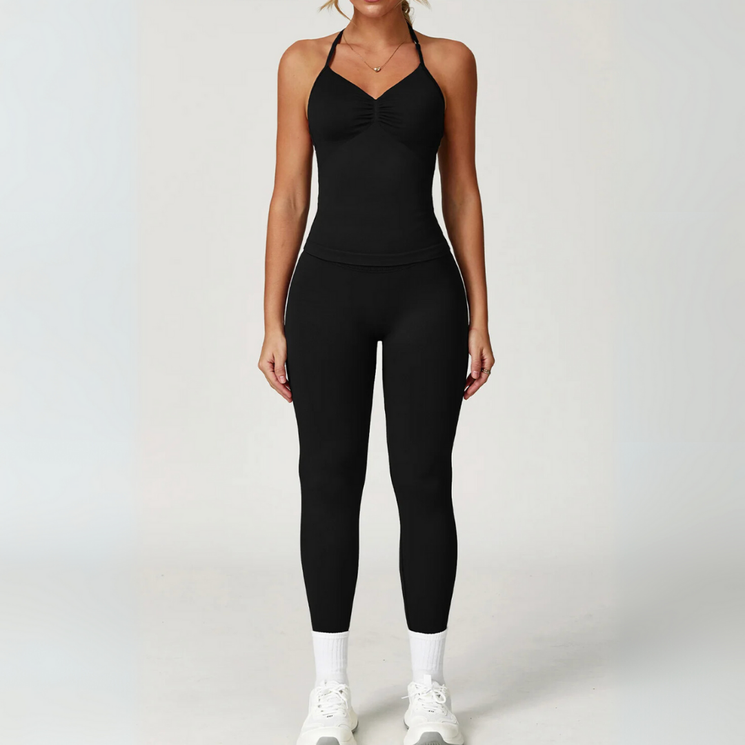 AURORA SEAMLESS HALTER SINGLET & LEGGINGS SET
