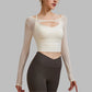THE MADELLINE CROPPED MESH LONG SLEEVE-Long Sleeve Shirts-Gym Giants