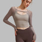 THE MADELLINE CROPPED MESH LONG SLEEVE-Long Sleeve Shirts-Gym Giants