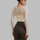 THE MADELLINE CROPPED MESH LONG SLEEVE-Long Sleeve Shirts-Gym Giants