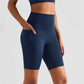 Back to Basics Women's Workout Shorts - High-quality Nylon/Spandex blend for comfort and durability. Sweat-wicking and breathable material keeps you cool and dry during workouts. Versatile for gym sessions, running, cycling, yoga, or lounging. Designed to last, saving you money in the long run. Stay comfortable and stylish in these buttery-soft workout shorts, perfect for your summer wardrobe.