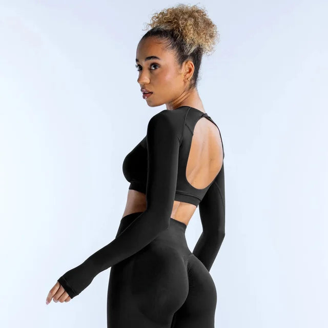 THE SOFIA TWIST-BACK LONG SLEEVE-Long Sleeve Shirts-Gym Giants