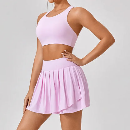 THE BALANCE HIGH-WAISTED SKORT & SPORTS BRA SET