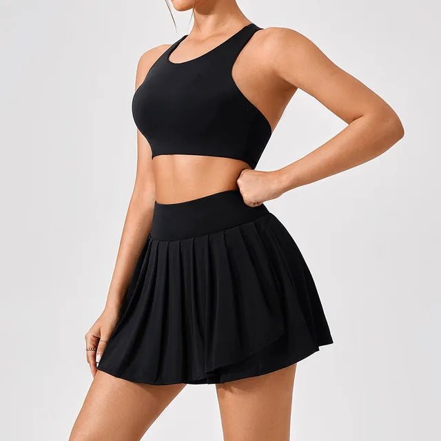 THE BALANCE HIGH-WAISTED SKORT & SPORTS BRA SET