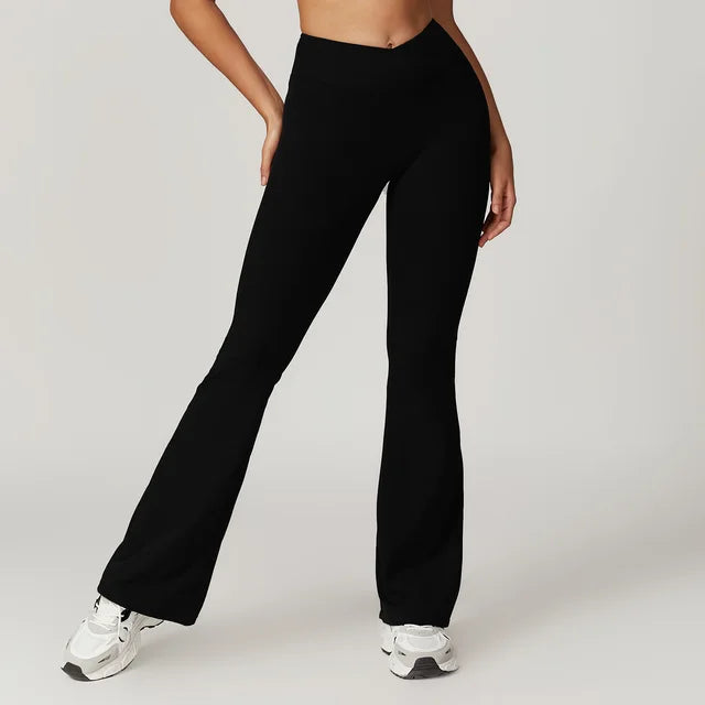 THE TARIJA FLARED V-WAISTED LEGGINGS-Leggings-Gym Giants
