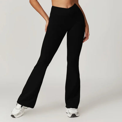 THE TARIJA FLARED V-WAISTED LEGGINGS-Leggings-Gym Giants