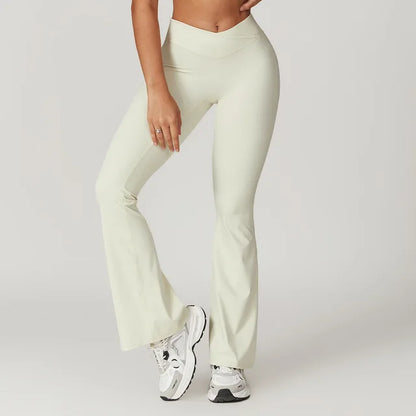 THE TARIJA FLARED V-WAISTED LEGGINGS-Leggings-Gym Giants