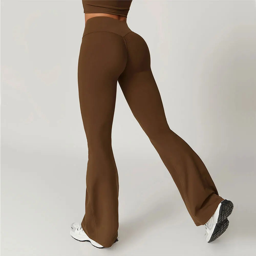 THE TARIJA FLARED V-WAISTED LEGGINGS-Leggings-Gym Giants