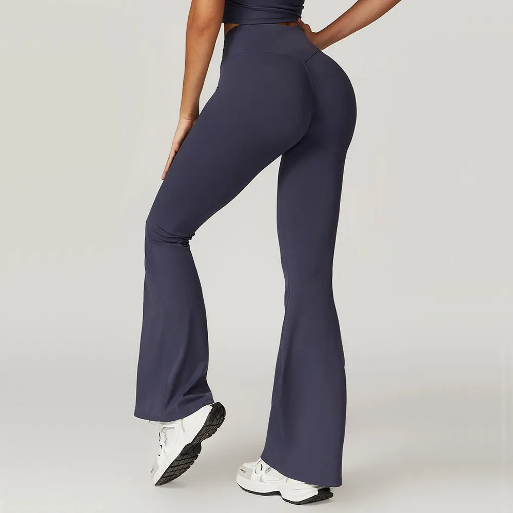 THE TARIJA FLARED V-WAISTED LEGGINGS-Leggings-Gym Giants