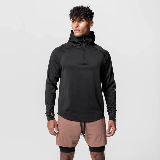 THE FORGE MEN’S HALF-ZIP HOODIE-Hoodies-Gym Giants