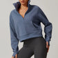 CINDER CROPPED HALF-ZIP SWEATER