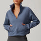 CINDER CROPPED HALF-ZIP SWEATER
