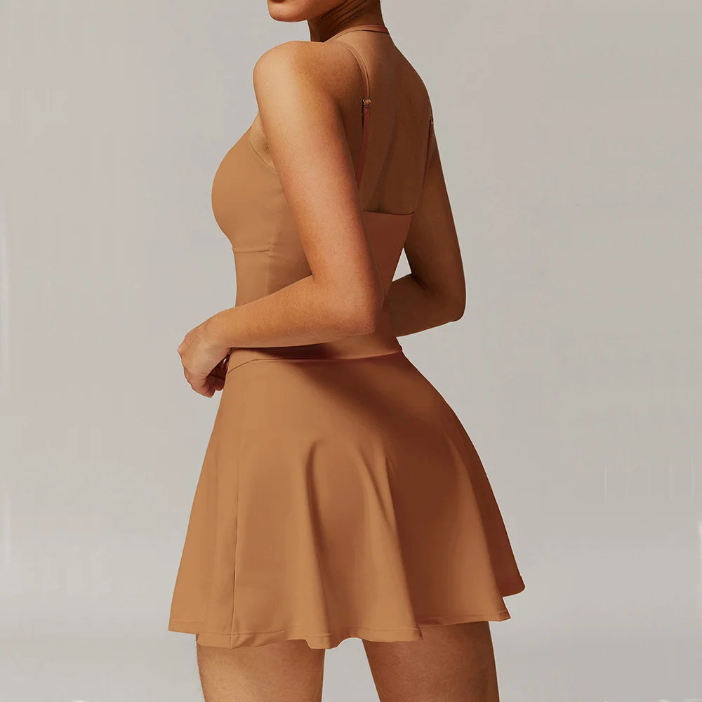 AMALINA V-NECK TENNIS DRESS