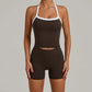 CLOVER HALTERNECK SINGLET & SEAMLESS SHORTS SET