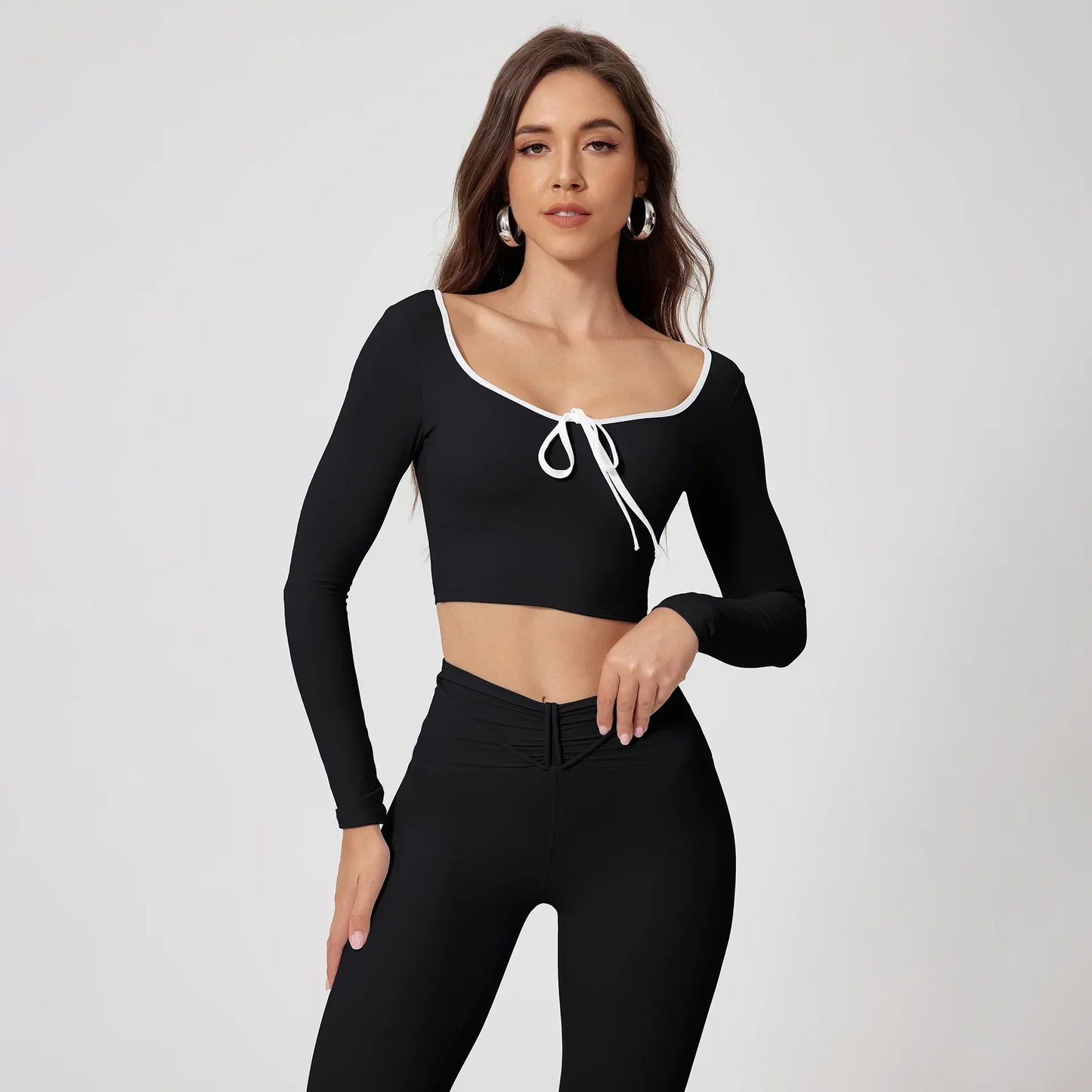 LYSARA LONG SLEEVE TOP AND HIGH-WAIST LEGGINGS SET