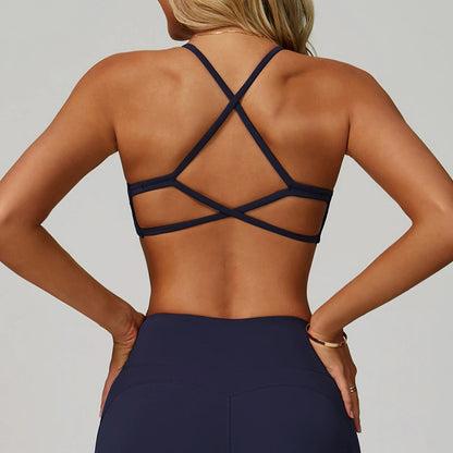 ALETTA V-NECK CROSSBACK SPORTS BRA-Sports Bras-Gym Giants