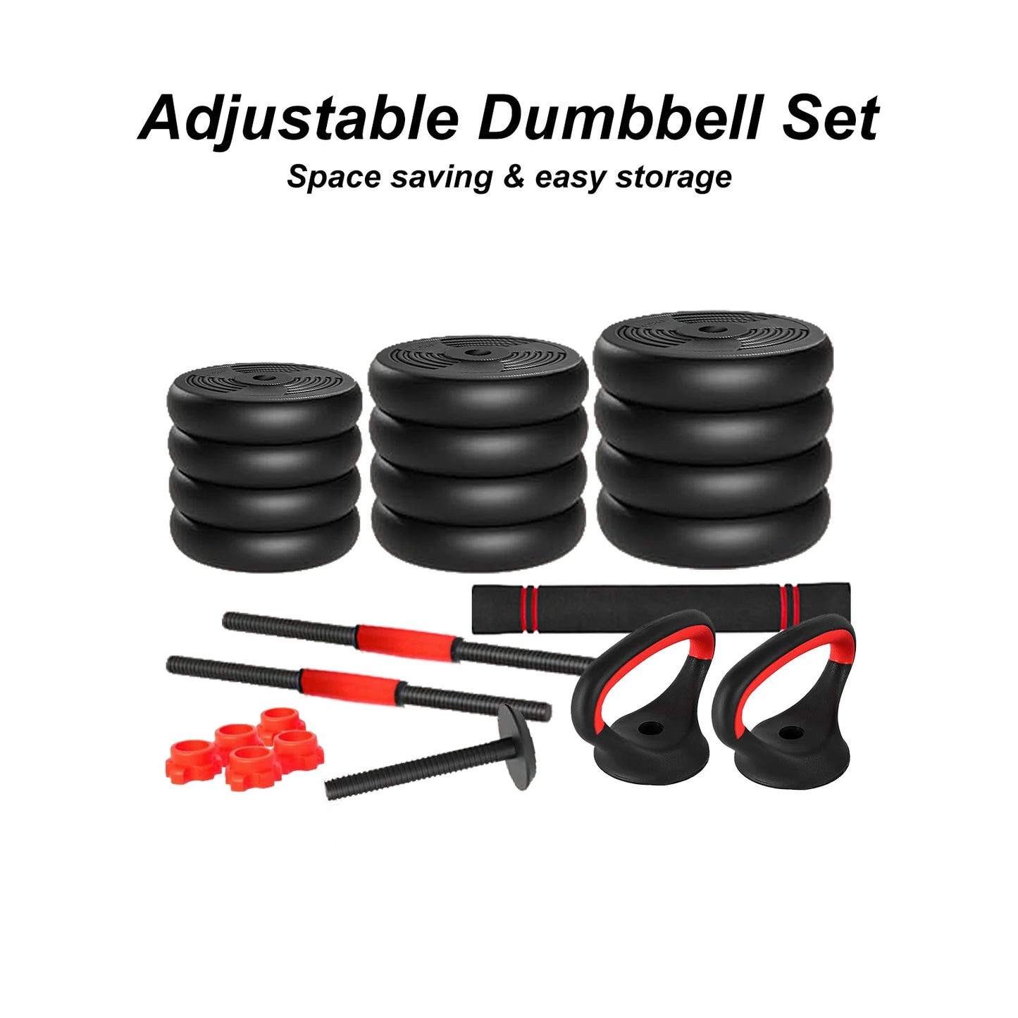 ADJUSTABLE DUMBBELL, BARBELL & KETTLEBELL SET