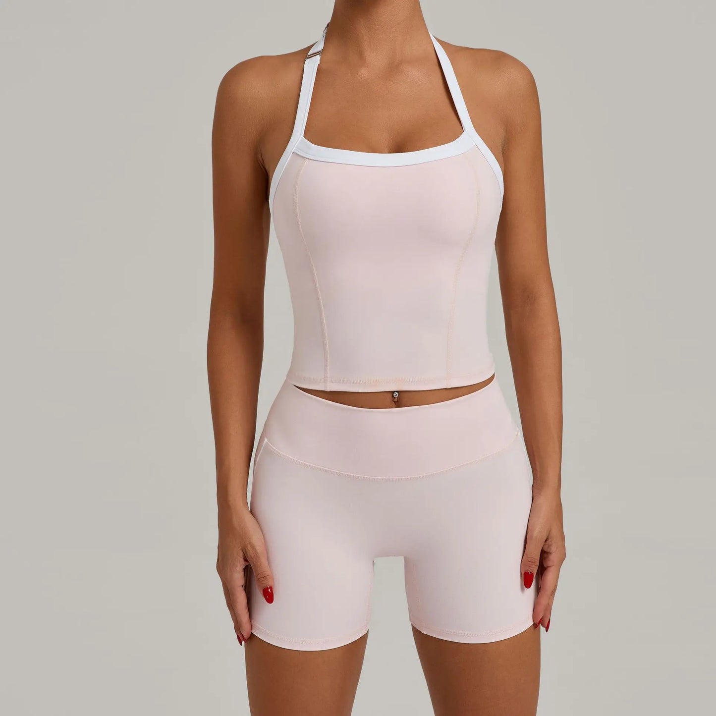 CLOVER HALTERNECK SINGLET & SEAMLESS SHORTS SET