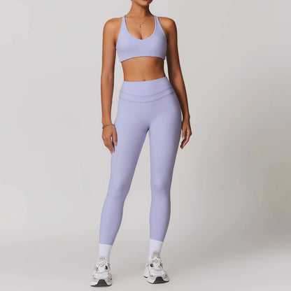 EMMELINE LEGGINGS AND TWIST BACK SPORTS BRA SET-Workout Sets-Gym Giants