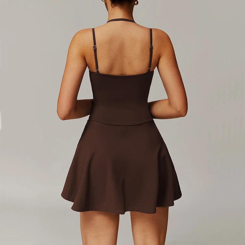 AMALINA V-NECK TENNIS DRESS